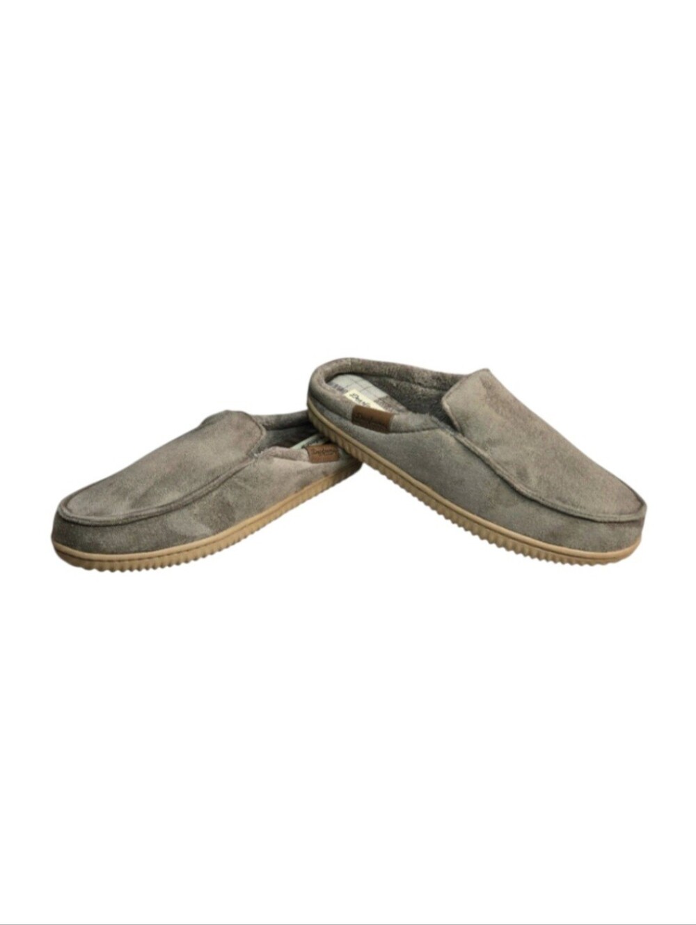 Dearfoams Cozy Comfort Notch Clog Slippers in Taupe, Size 9-10 Men's. NWT!
